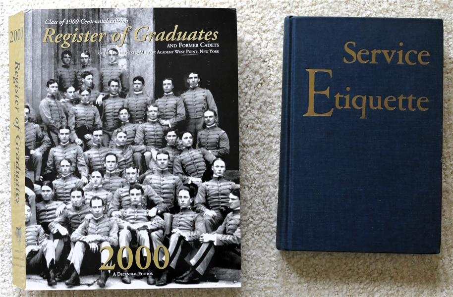 "Service Etiquette" Correct Social Usage For Service Men On Official and Unofficial Occasions  Hardcover - 1959 and "Register of Graduates and Former Cadets" Class of 1900 Centennial Edition -...