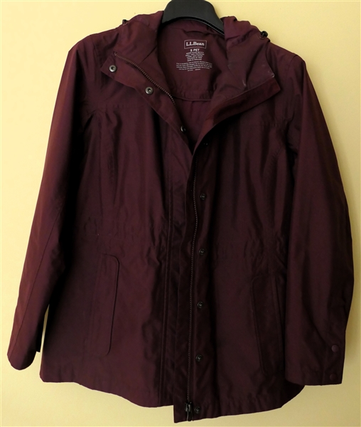 Ladies LL Bean Size Small Petit Rain Jacket with Removable Quilted Liner 