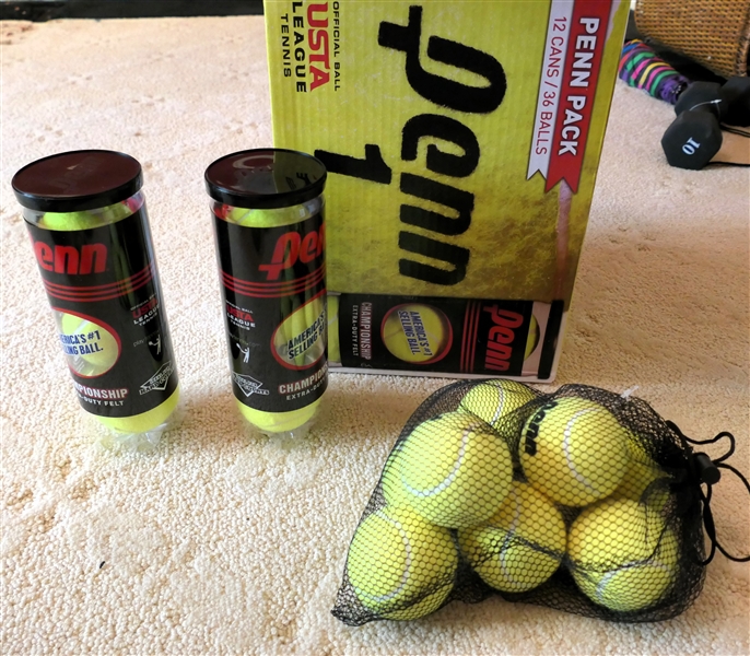 Penn Championship Tennis Balls - 6 Cans Never Opened, 1 Open Can, and 6 Additional Ball s