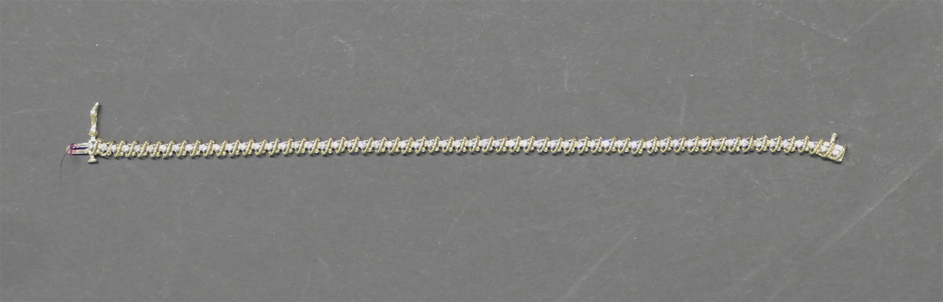 14kt Yellow Gold Diamond Tennis Bracelet - Measures 8" Long - Weighs 8.8 Grams