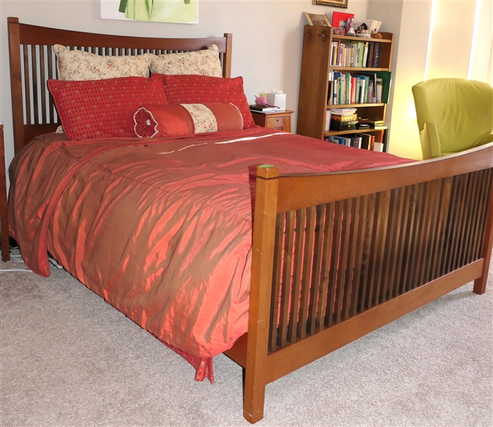 Queen Size Stickley Bed  - Wood Headboard and Footboard - NO BEDDING 