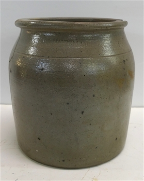 Rare P.A. Huffman - Madison County Kentucky Stone Crock - Stamped Name with Incised Ring - Crock Measures 7 3/4" Tall 7" Wide - Chip on Top Rim and Crack on Side - See Photos