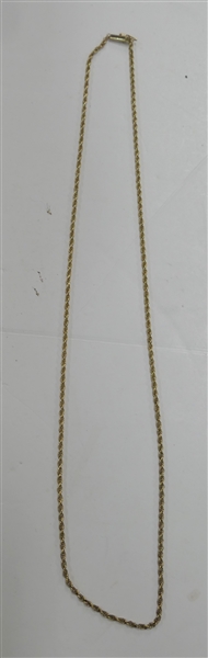 14kt Yellow Gold Rope Necklace Weighs 7.6 Grams - Measures 26"