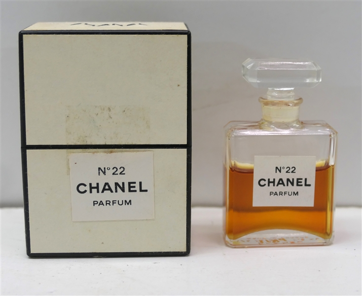 Chanel No. 22 Parfum in Original Outer Box - 1/4 Ounce Bottle - Mostly Full 