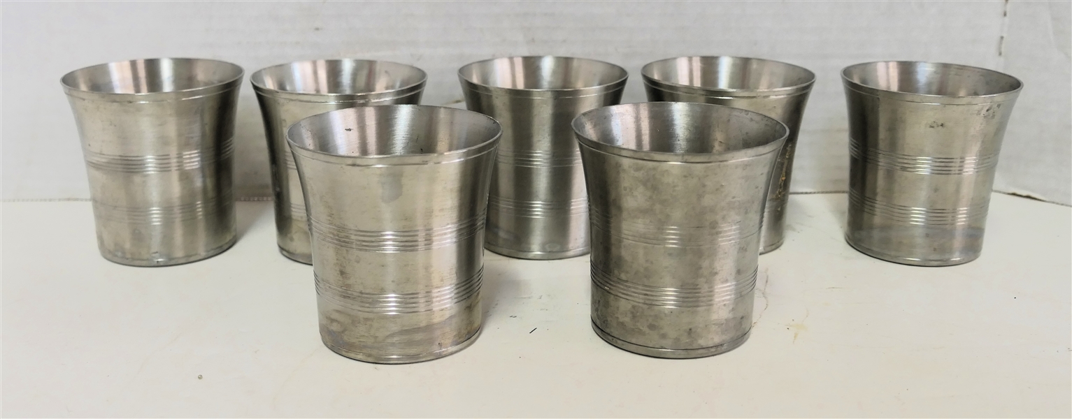 7 - International Pewter Cups Marked International Pewter 278 25 - Each Measures 3"