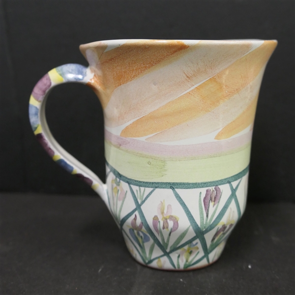 Mackenzie Childs "Bearded Iris" Mug - Measures 4 1/2" Tall - Dated 1991