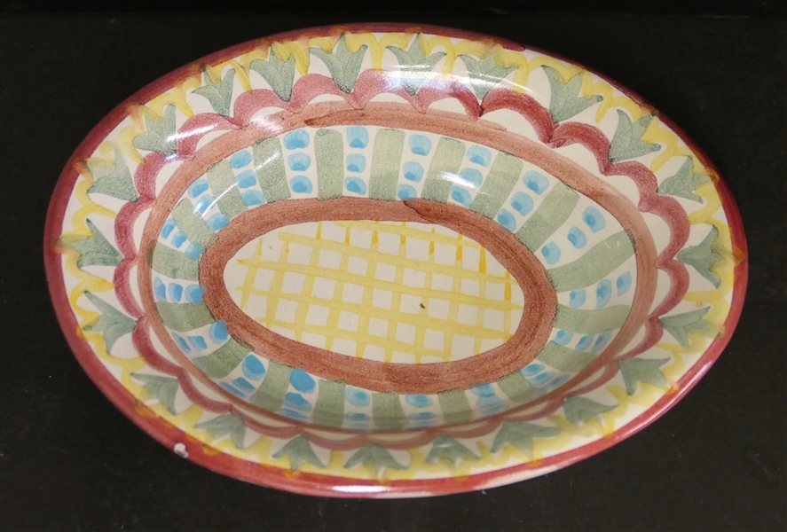 Mackenzie Childs "Madison" Soap Dish - Measures 6 1/4" across - Dated 1990