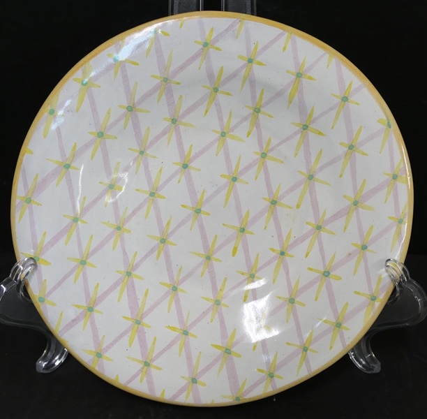 Mackenzie Childs "Manchester" Dessert / Bread Plate - Measures 6 7/8" Across Dated 1988