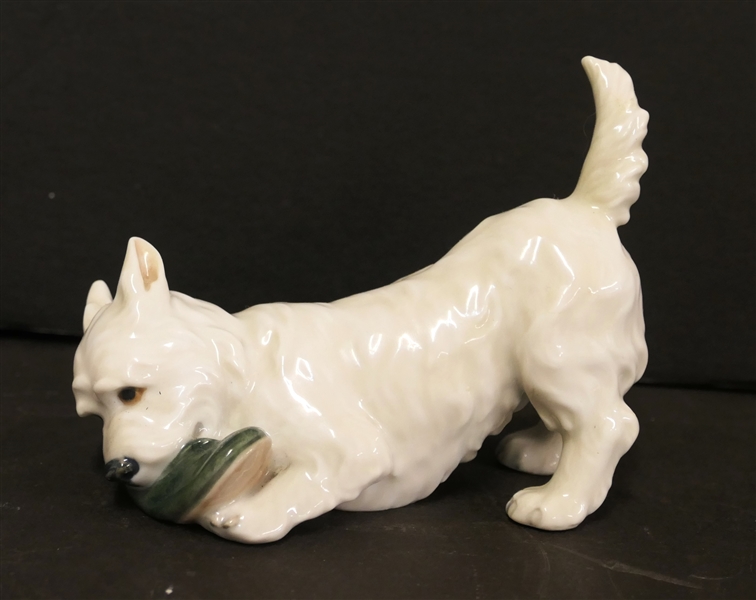 Royal Copenhagen Westie Dog Figure - Measures 3 1/2" tall 4 1/4" Long