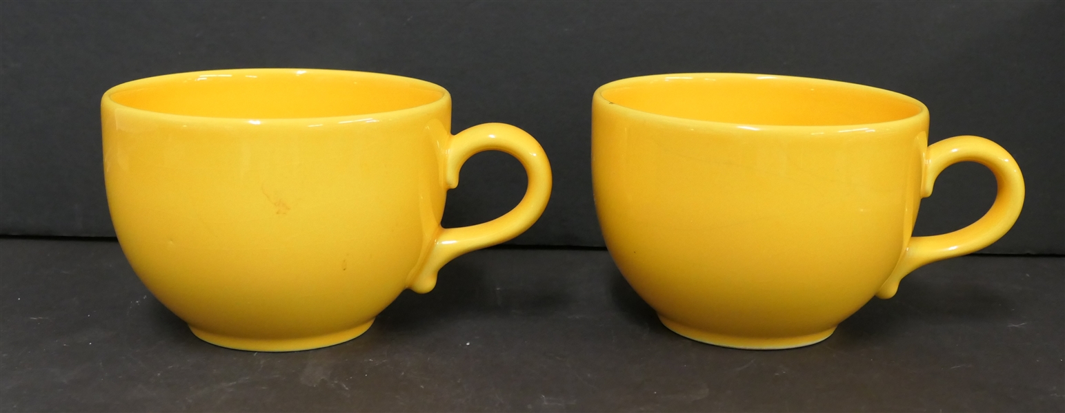 Waechtersbach Germany - Yellow Oversized Coffee / Soup Mugs - Measuring 5" Across