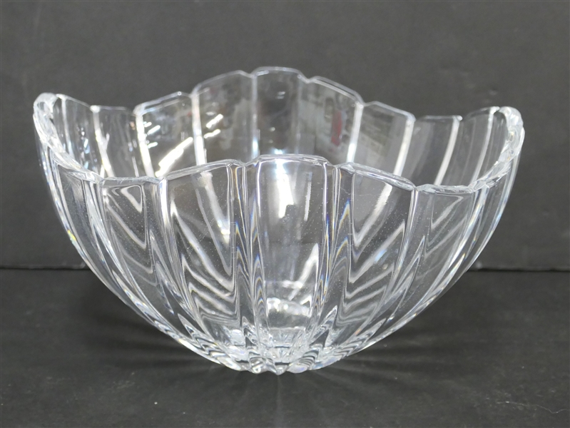 Mikasa Lead Crystal Bowl - Ribbed Design - Measures 4" Tall 8" Across