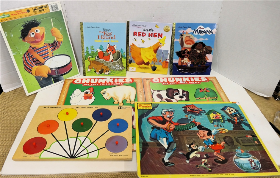 Lot of Golden Books and Childrens Puzzles 