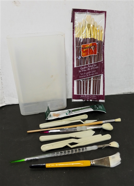 Lot of Artists Paint Brushes - Georgian Oil and Royal 