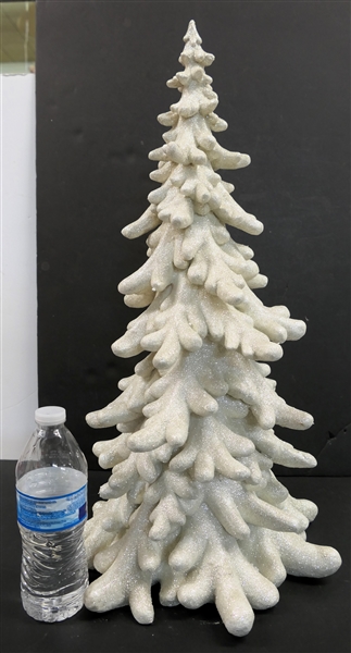 Nice Champagne / Silver Glitter Resin Tabletop Christmas Tree - 22" in Original Box 