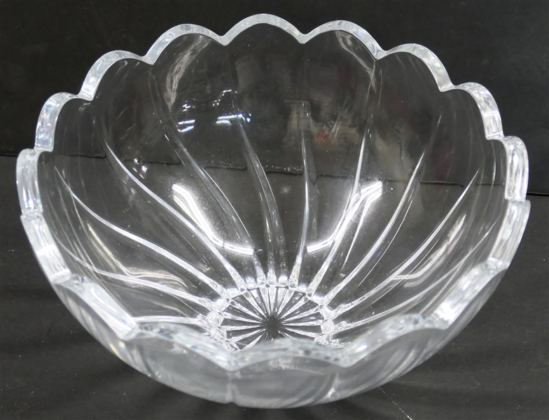 Nice Lead Crystal Bowl - Made in Slovenia  -Original Sticker - Bowl Measures 5 1/2" tall 9 1/2" Across