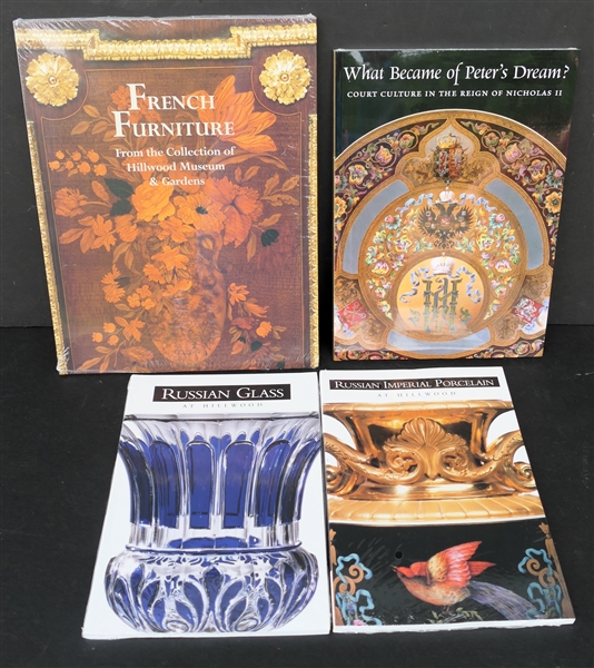 4 Paperbound Books New in Plastic - "Russian Glass at Hillwood" "Russian Imperial Porcelain at Hillwood" "What Became of Peters Dream? Court Culture in the Reign of Nicholas II" and " French...