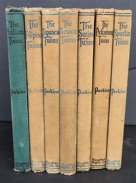 8 Lucy Fitch Perkins Books - The Twins Series - Japanese, Filipino, Italian, Spartan, Mexican, Swiss, American, and Pickaninny" Dates Include - 1912, 1918, 1920, 1922 - All Hardcover, Names on...