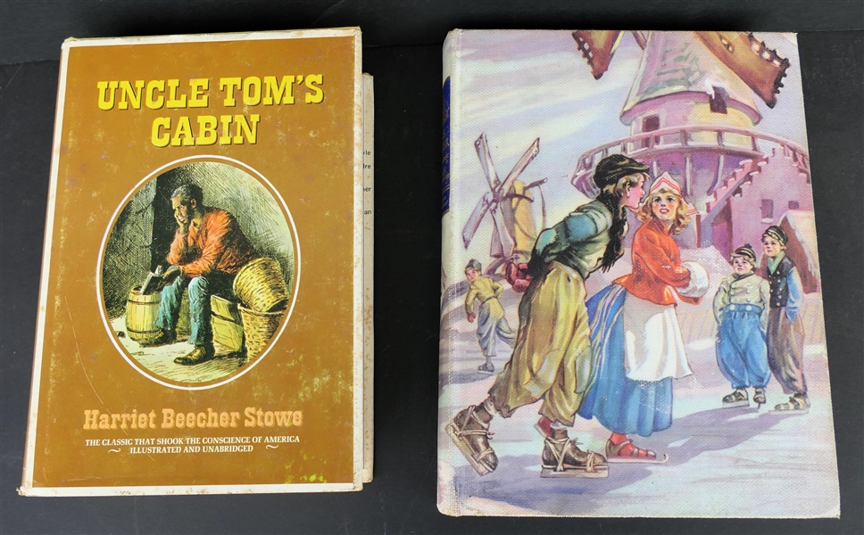 1976 Printing of "Uncle Toms Cabin" by Harriet Beecher Stowe - Hardcover with Dust Jacket and "Hans Brinker"  Mary Mapes Dodge - Hardcover Book First Page Has  Been Torn 