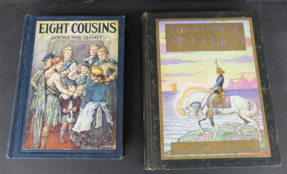 "Eight Cousins" by Louisa May Alcott - Hardcover 1931 Edition and "The Story of Siegfried" by James Baldwin 1931 Edition - Beautifully Illustrated 