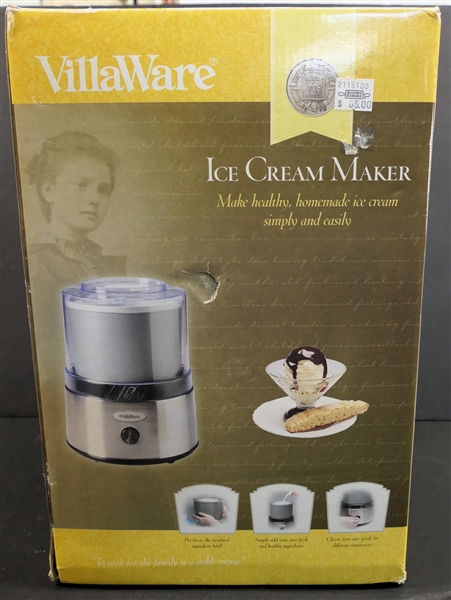 VIllaWare Ice Cream Maker in Original Box - Brand New Never Opened