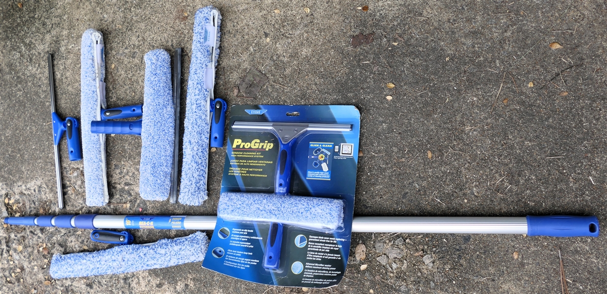 ProGrip Window Cleaning Kit, Rea-C-H 16 Extension Pole, and Slightly Used Window Cleaners 