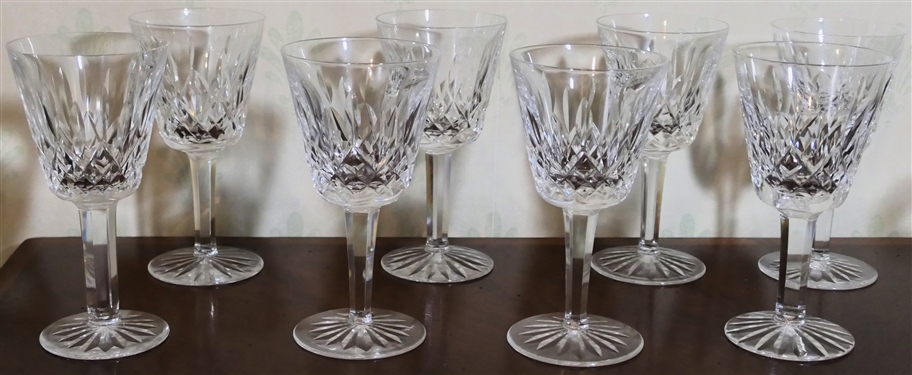 8 Waterford Crystal "Lismore" Wine Glasses - Each Measures 5 3/4"