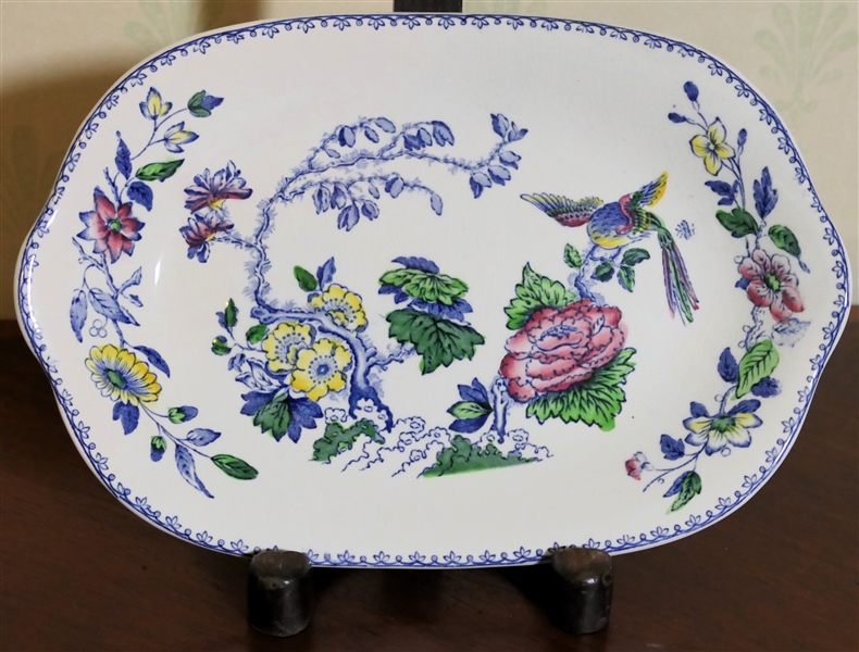 Wedgwood "Davenport" Tray  - Flowers and Flying Bird - Tray Measures 10 1/4" by 7"