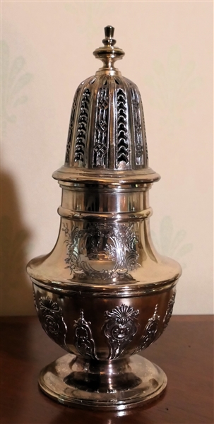 LFS Ltd. Silver Plate Sugar Shaker with Engraved Running Deer - Measures 8" Tall