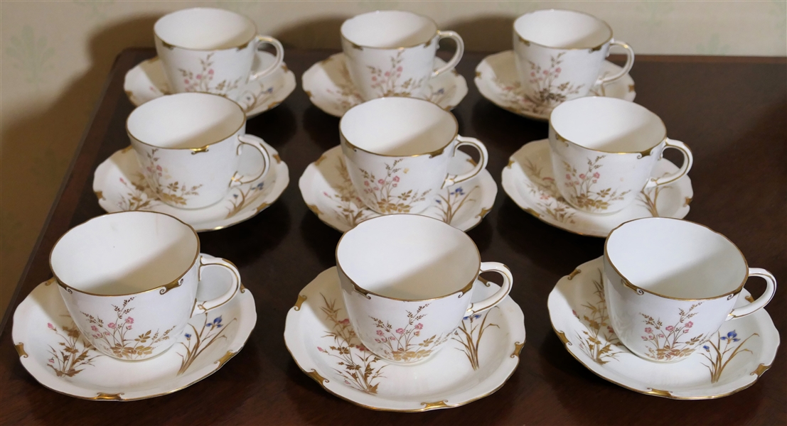 9 - Royal Crown Derby "Devonshire" Bone China -  Cup and Saucer Sets 