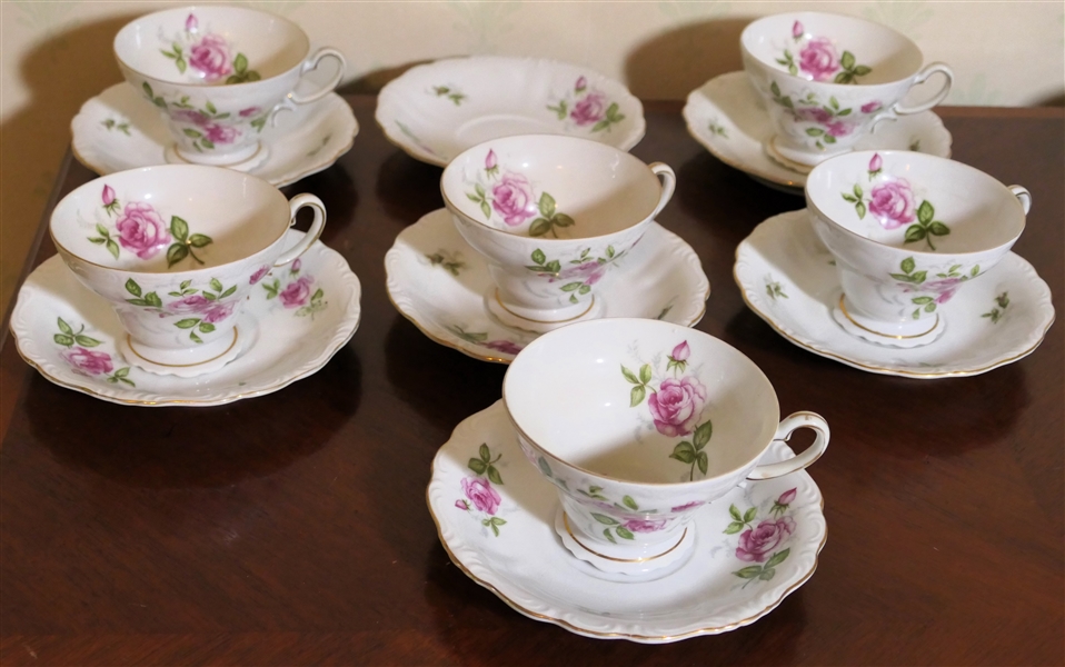 6 - Royal Sealy - Made in Occupied Japan Cup and Saucer Sets and 1 additional Saucer 