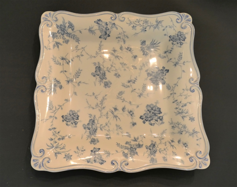 Blue Toile Collection - Square Platter - Measures 13" by 13" 