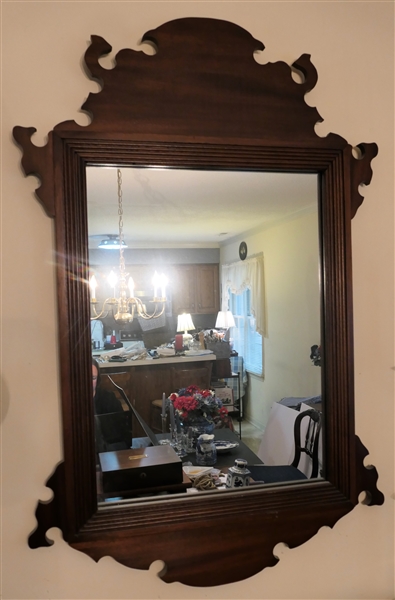 Mahogany Chippendale Style Mirror - Frame Measures 40" by 26" 