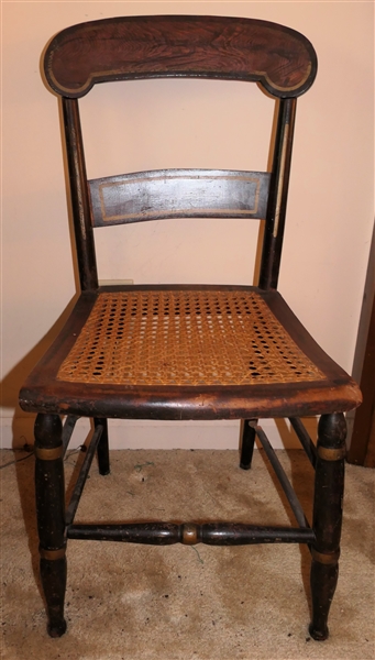 Cane Bottom Side Chair with Flame Mahogany Sat Back - Good Caning 