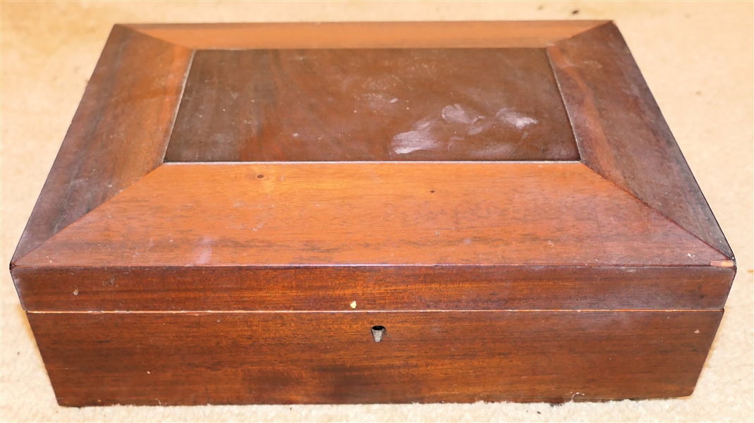 Nice Document Box - Walnut Finish - Measures 3 1/2" Tall 11" by 8" 