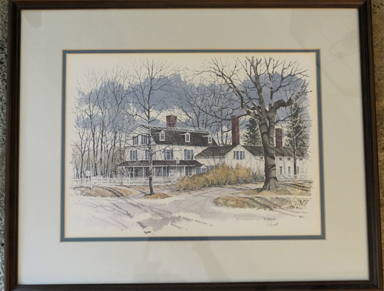 Nicely Framed and Matted Print by P. Scott -Pencil Signed - Frame Measures 17" by 21" 