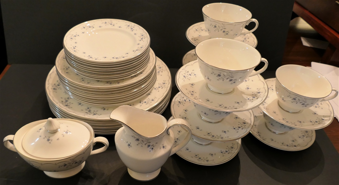 44 Piece Set of Royal Doulton "Cotillion" China - Dinner Plates, Salad Plates, Bread Plates, Cup & Saucer Sets, Cream & Sugar