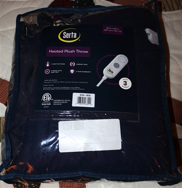 Serta Heated Plush Throw - New in Package - 50" by 60" 