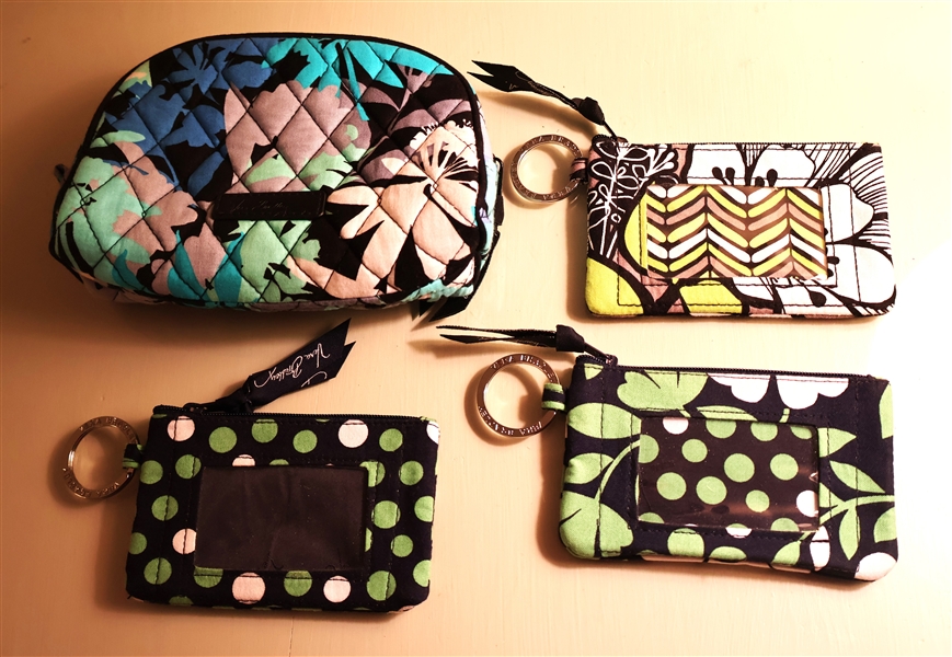 3 - Unsold Lots of Vera Bradley Card / Key Pouches and Smaller Cosmetic Bag - All New / Like New