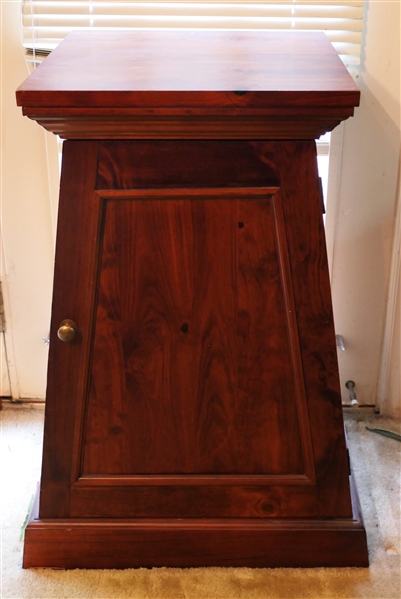 Pyramid Shaped Storage Cabinet - 2 Fixed Shelves Inside - Paneled Door - Measures 30 1/2" Tall 16" by 16" - NO CONTENTS