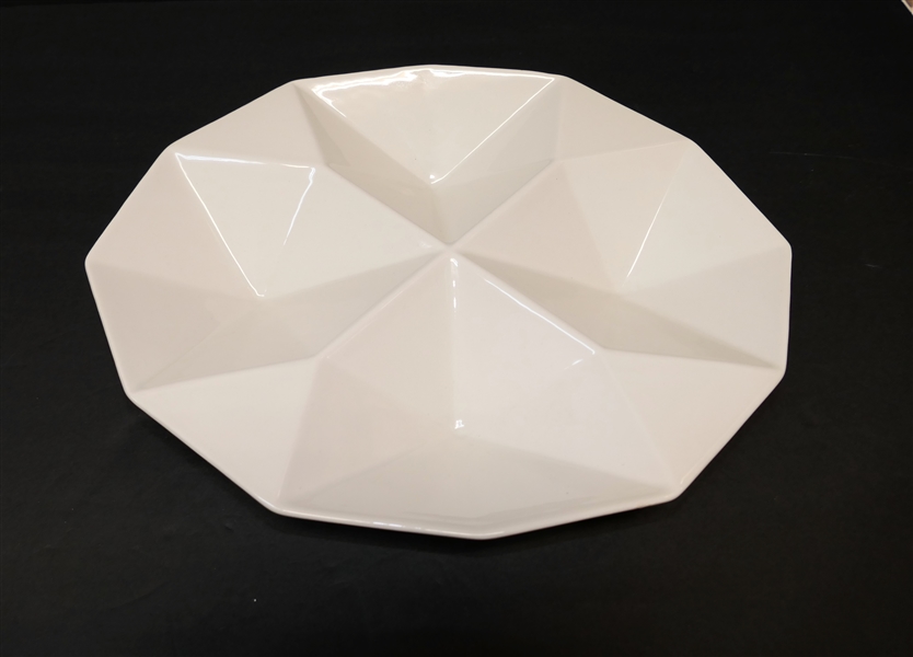 Arabia - Made in Finland Geometric Dish - Measures 12 1/4" by 9 3/4" - Some Crazing on Back 