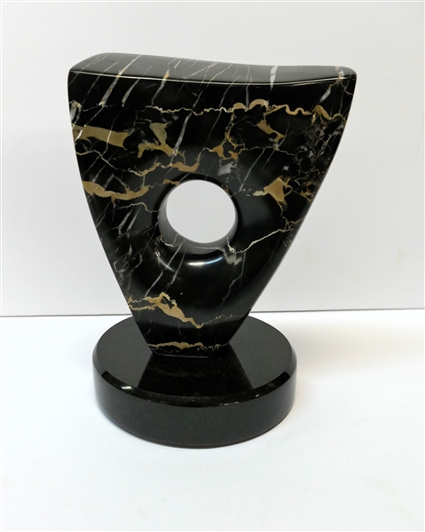 Fine Marble Statue on Black Granite Base - Overall Measures 7 1/2" Tall - Marble Measures 6 1/2" tall 5 1/2" by 2" 