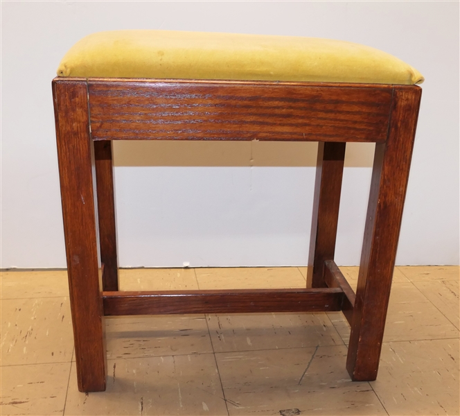 Pine Dressing Stool with Gold Velvet Set - Measures 18" Tall 