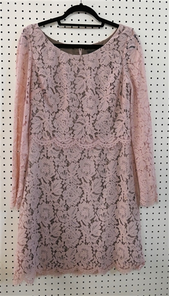 Vera Wang Dress Size 9 - Light Pink Silk with Brown Lining