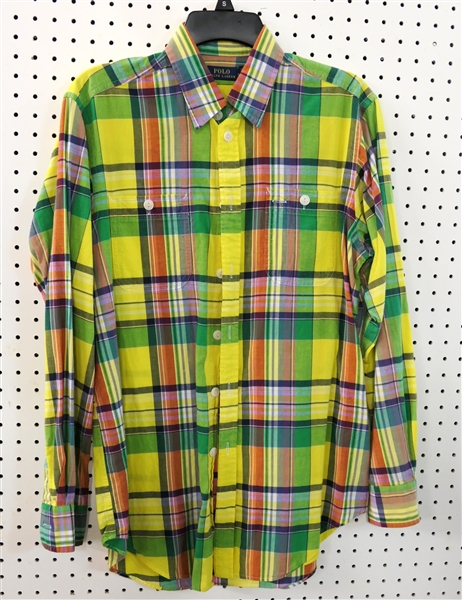 Polo Ralph Lauren Yellow and Green Plaid Shirt - Size Large 