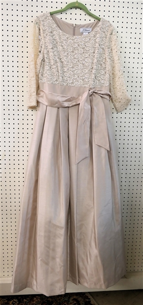 Beautiful J. Howard Gown - Taupe with Lace Bodice - Size 10 