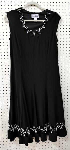 Joseph Ribkoff Black Dress with White Trim - Size 12