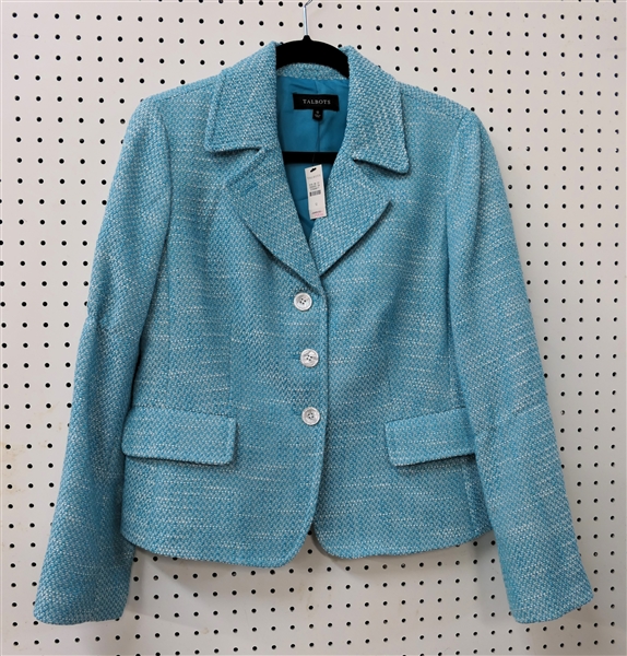 Bright Carolina Blue Talbots Blazer - Size 12 -New with Tags