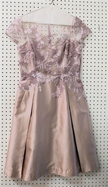 Rickie Freeman Teri Jon - Size 8 Dress - Pale Pink with Lace Bodice 