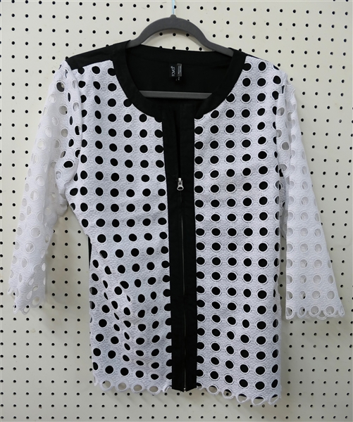 Ravel Black and White Blouse - Size Medium 