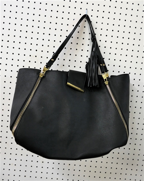 Black Steve Madden Purse with Gold Tone Accents and Hardware 